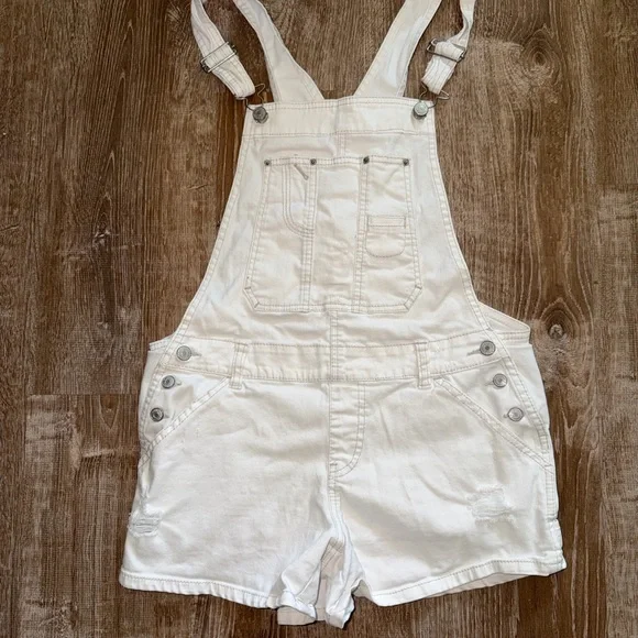 UNIONBAY White Denim Overalls - Picture 1 of 5